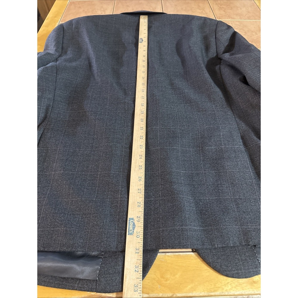 Pronto Uomo Platinum Sz 50R Gray Windowpane Plaid Wool Blazer Jacket Sport Coat‎ - Picture 11 of 12